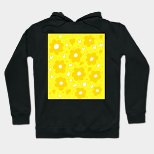 Daisies and Hearts Yellow Hoodie